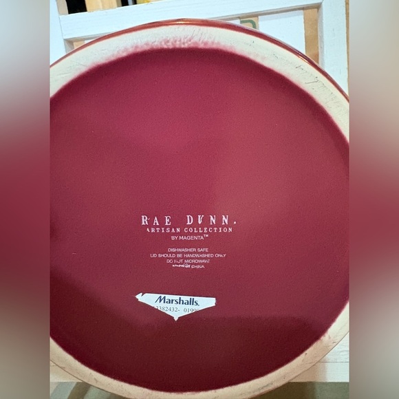 Rae Dunn Burgundy Artisan “COZY” Canister - Picture 2 of 3